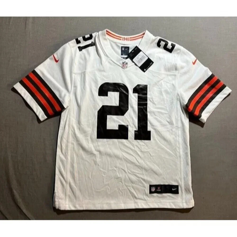 Cleveland Browns Tichy #21 Nike Jersey Boys Large White Short Sleeve Pullover.
